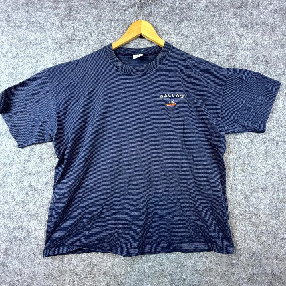 Vintage Cal Cru Dallas Texas T-Shirt‎ Adult XL Blue Embroidered Logo Retro